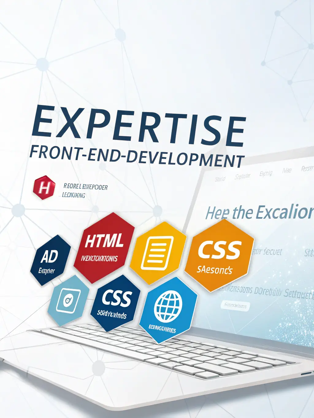 A composite image showing HTML, CSS, and JavaScript logos intertwined, representing the synergy of these technologies in modern web development, within the context of the course.